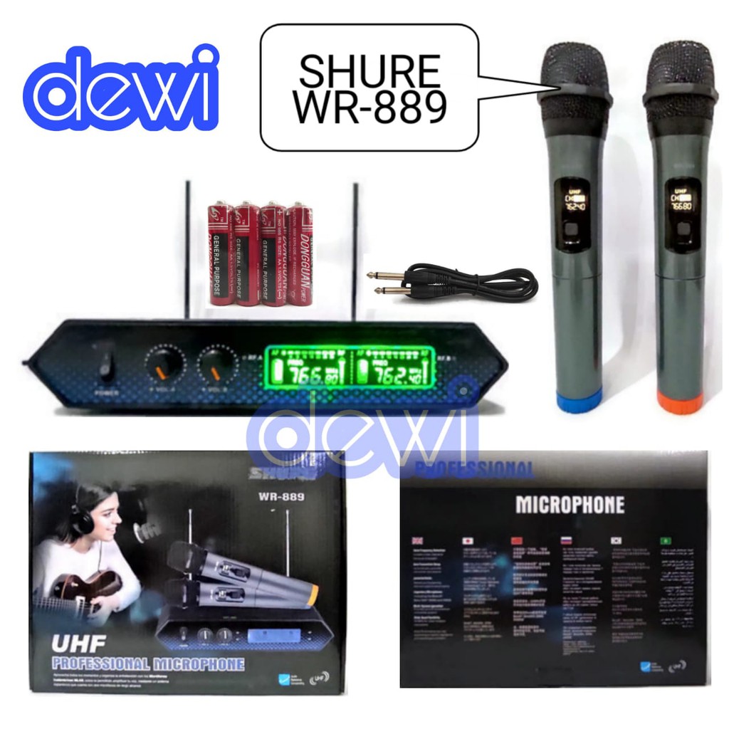 MIC SHURE WR 889 /MICROPHONE DOUBLE WIRELESS SHURE WR-889 / MIC WR889