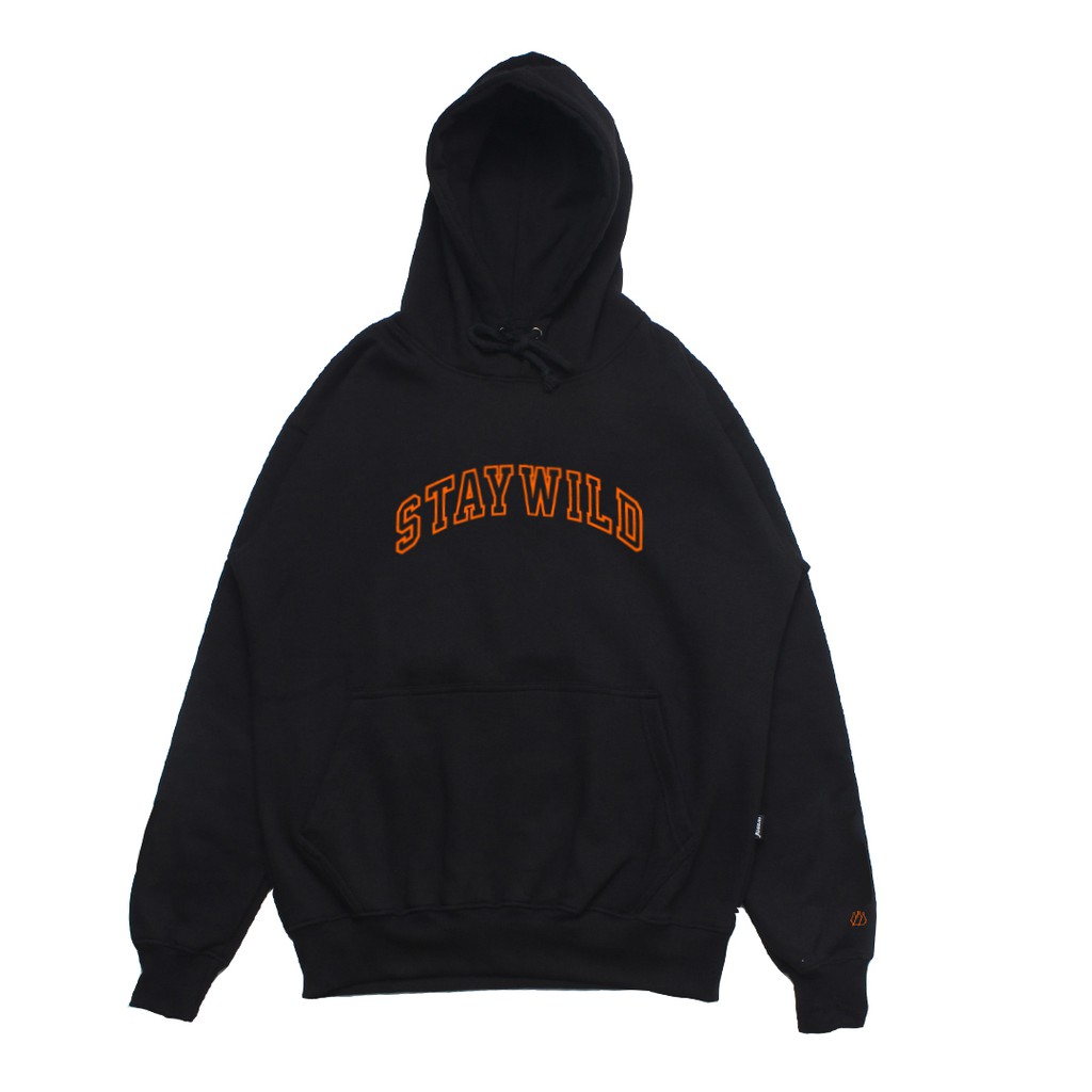 WARPLANE HOODIE PULLOVER - STWLD BLACK / BAJU SWEATER DEWASA