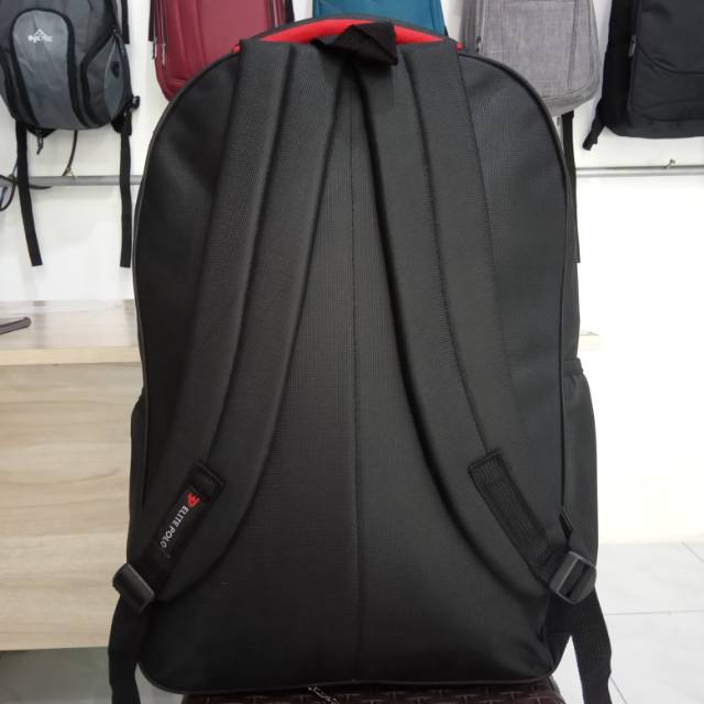 Ransel Elite Polo Hitam Original Tas Sekolah Kerja Pria Wanita Murah Berkualitas Awet Tebal Trendy-2