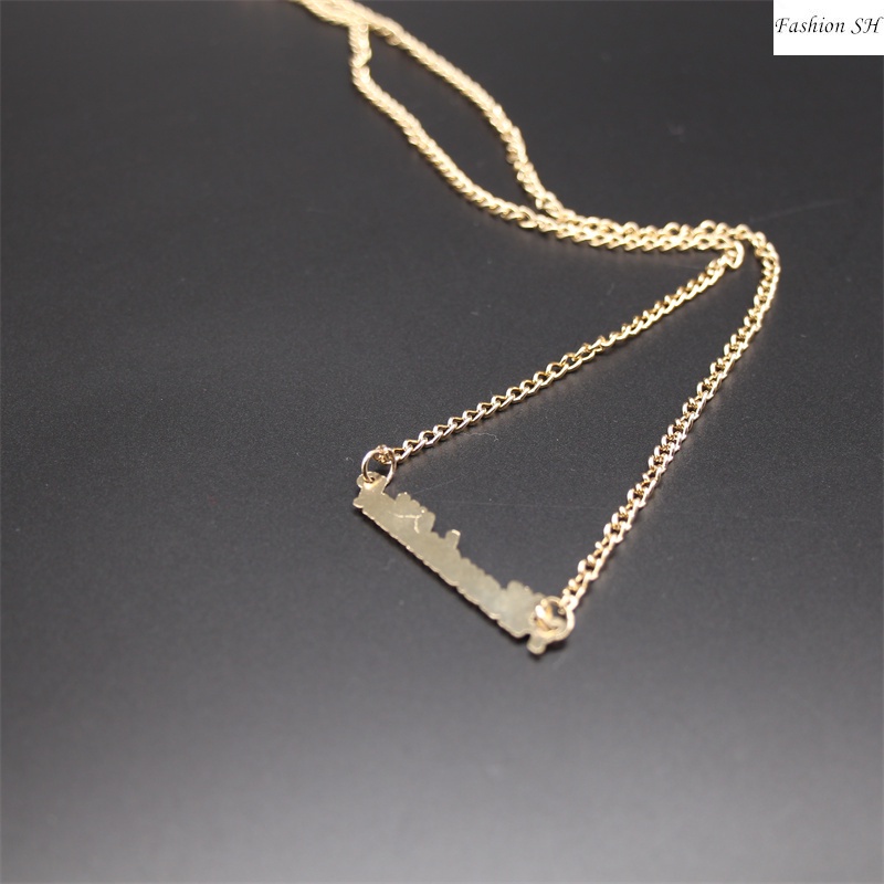 Kalung Rantai Alloy Dengan Liontin Huruf Inggris Untuk Wanita M50050