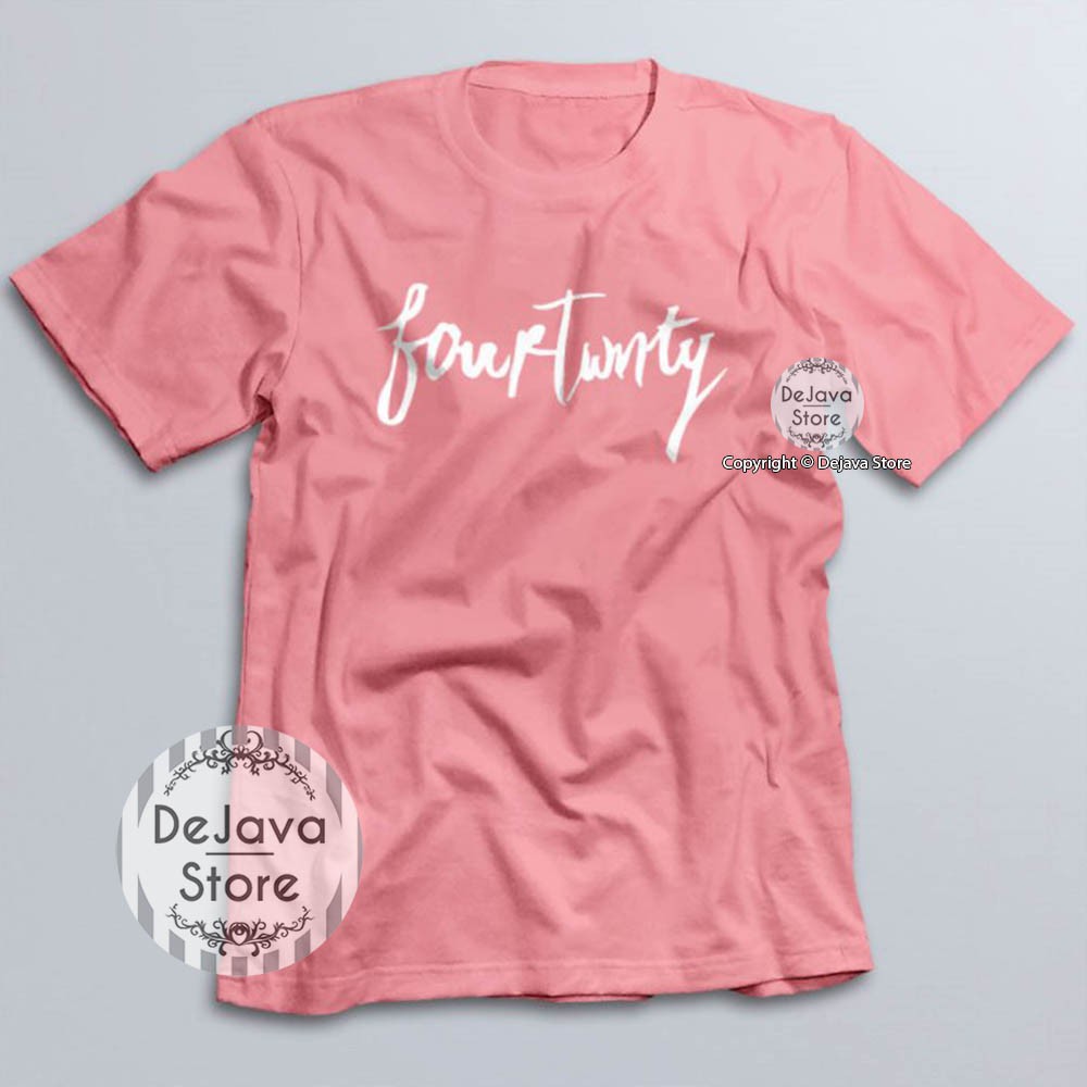 Kaos Distro FourTwnty Band 4.20 Musik Indie Tshirt Baju Atasan Pria Unisex Combed 30s | 017-PINK