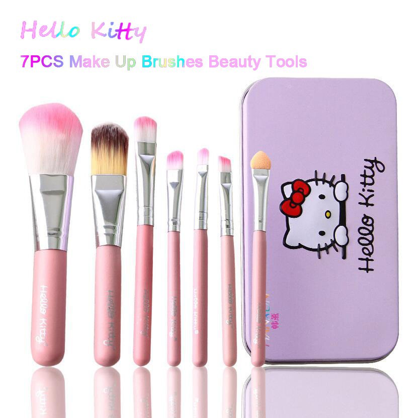 Kuas Make Up/Brush Set 7 in 1/Kuas Kotak Hello Kitty/Kuas Karakter Hellokitty/Kuas 1 set