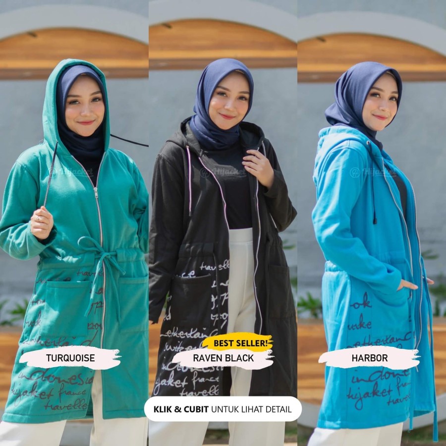 100% ORIGINAL - Jaket Sweater Wanita Muslimah Hijaber - Hijacket Urbanashion- Hijab Hijabers Panjang