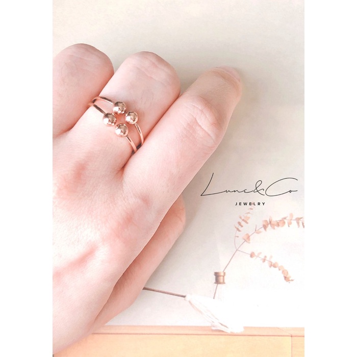 Cincin Fashion Korea Titanium Cincin Bola - Rosegold, 6