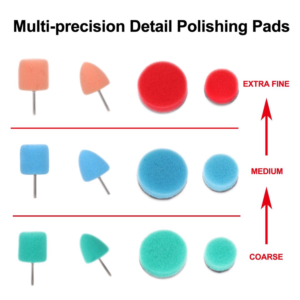 Solighter 16PCS Buffing Polishing Pads Sealing Glaze Rotary Tools Roda Buffing Area Ketat