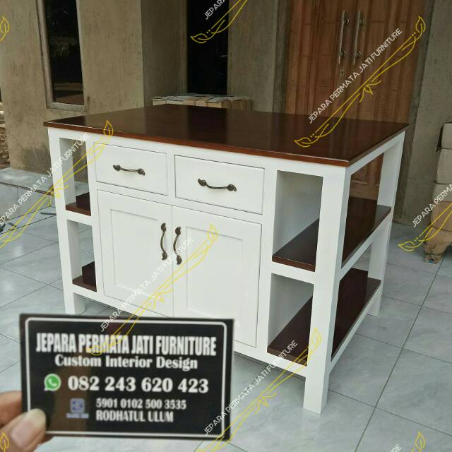 Jual Meja bar minimalis vintage ( island table, meja dapur, bufet dapur