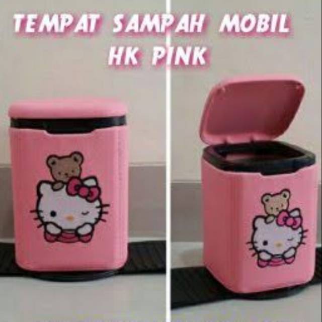 Tempat sampah mobil HK pink
