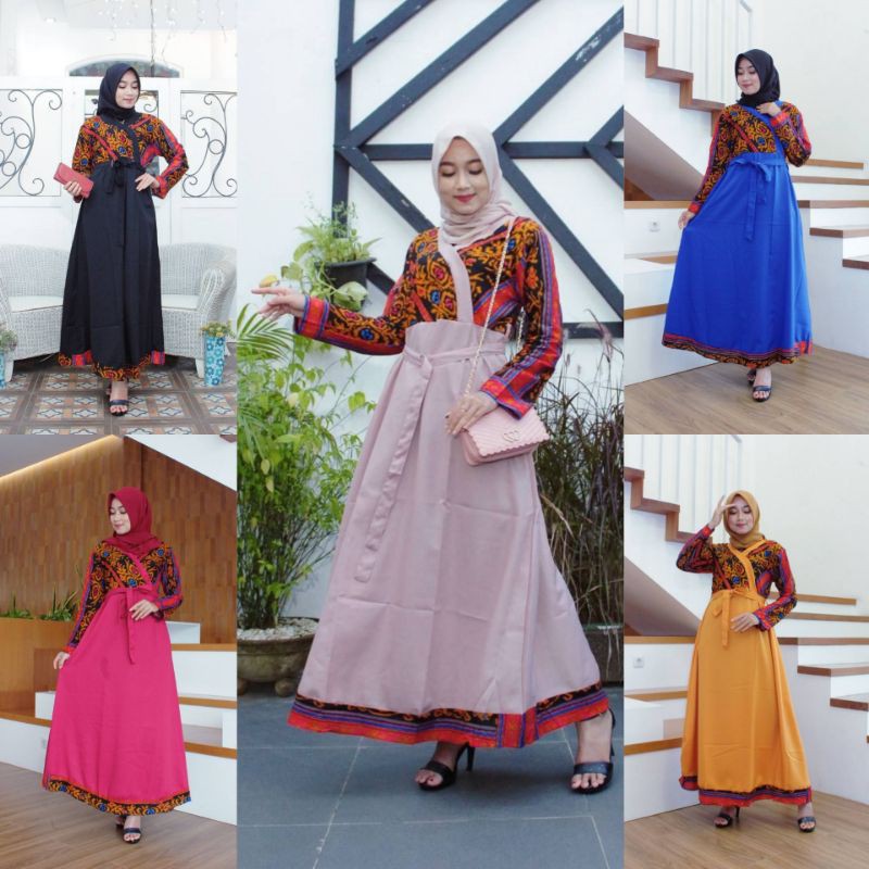 NEW ARRIVAL GAMIS TERBARU MOTIF SONGKET MOSKREPE