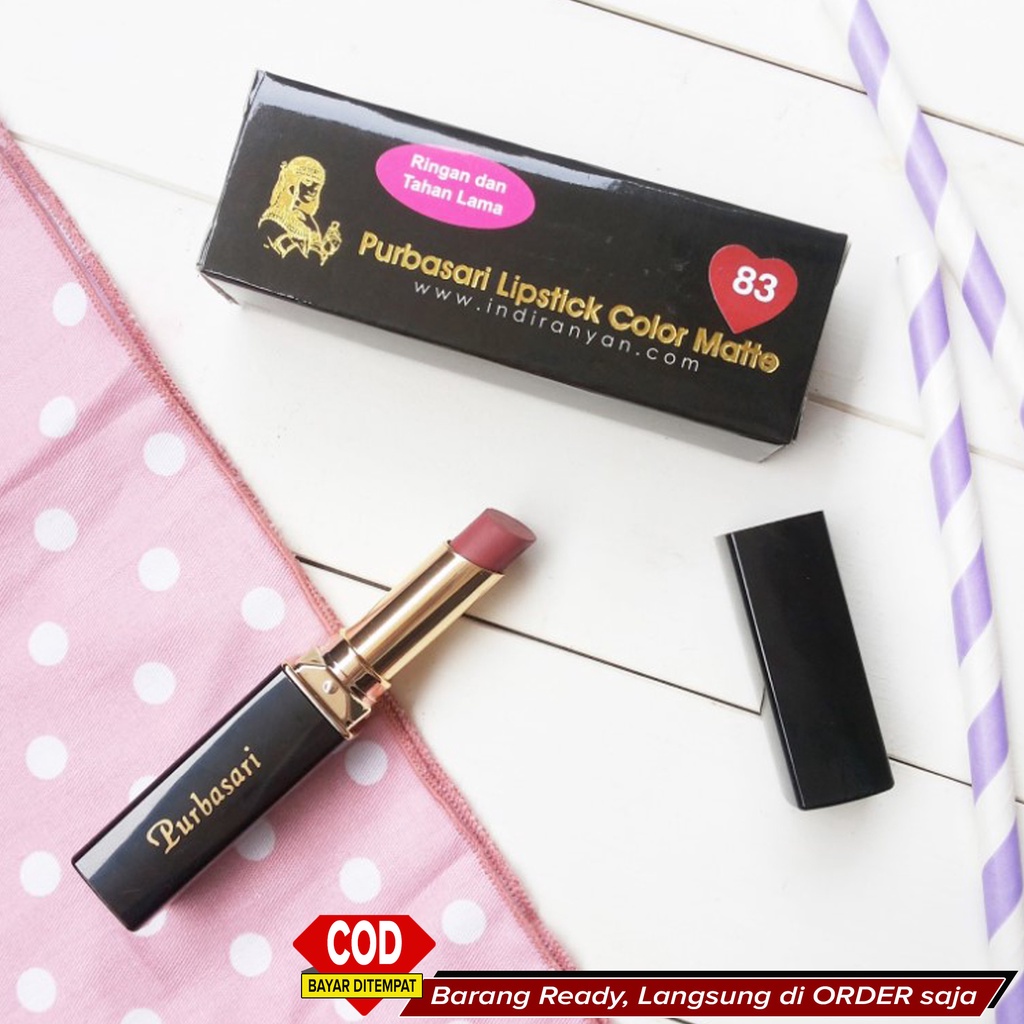 Best Seller Lipstik Lipstick MATTE Tahan lama Lembab Anti Retak Warna Segar di Bibir ~ Purbasari Mat
