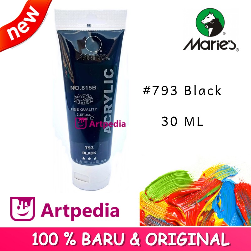 Maries Black Maries Acrylic Paint 30ML Cat Akrilik Maries Black Maries Acrylic Paint 30ML Cat Akrilik