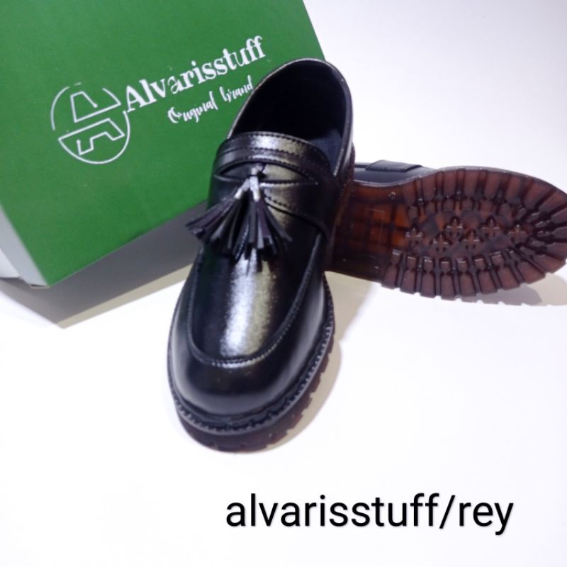 Alvarisstuff/rey- sepatu Penny loafer pria hitam original loaferboi men hitam