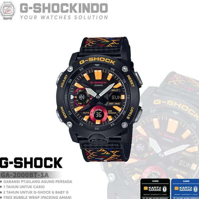 ● JAMINAN MURAH DIGITAL WATCH● CASIO G-SHOCK GA-2000BT-1A / GA-2000BT-1ADR ORIGINAL KORTING