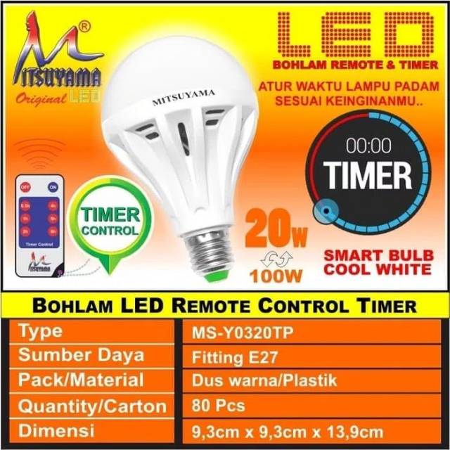 Bohlam LED Remote Control 20 Watt MS-Y0320TP MITSUYAMA