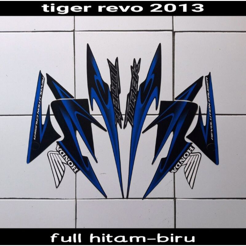 STIKER STRIPING LIS BODY TIGER REVO 2013 HITAM BIRU
