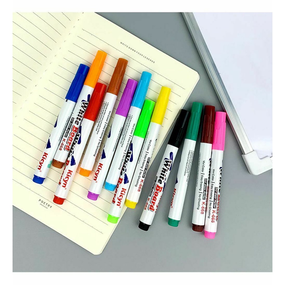 SPIDOL WARNA AJAIB AIR Magic Floating Water Marker Pen Colour 12 Warna Warni Anak Anak Papan Tulis White Board Mainan Edukasi Kreatif Murah Spidol Air Magic Mengapung