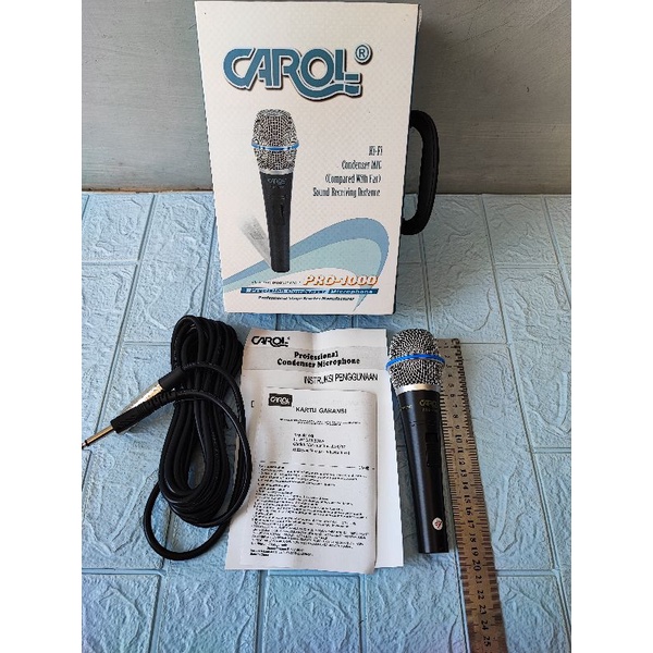 Mic Kabel Condenser Carol PRO-1000 PRO 1000 PRO1000 Mic Genggam Condensor Peka Sensitif Jauh Dari Mu