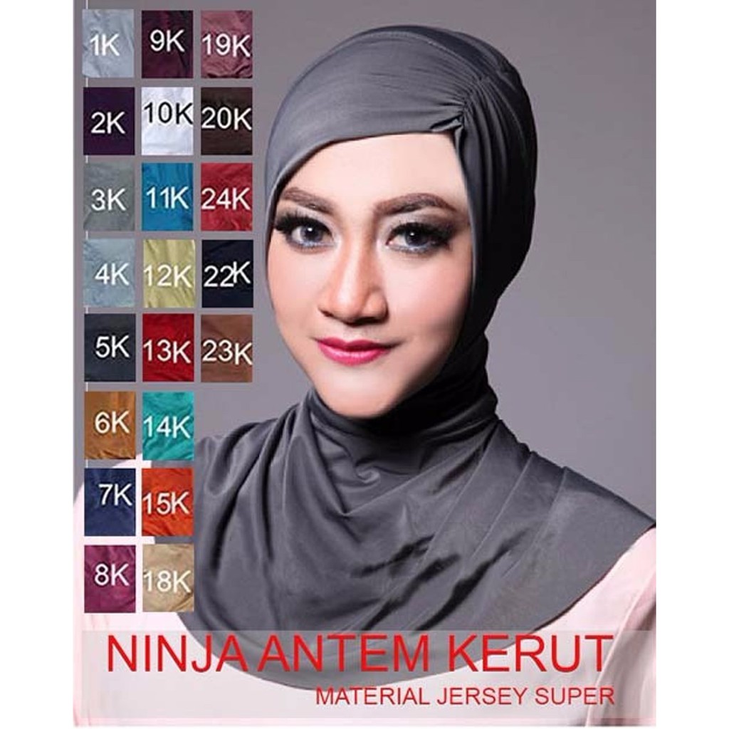 Ciput Antem Kerut Daleman Jilbab 3 kancing