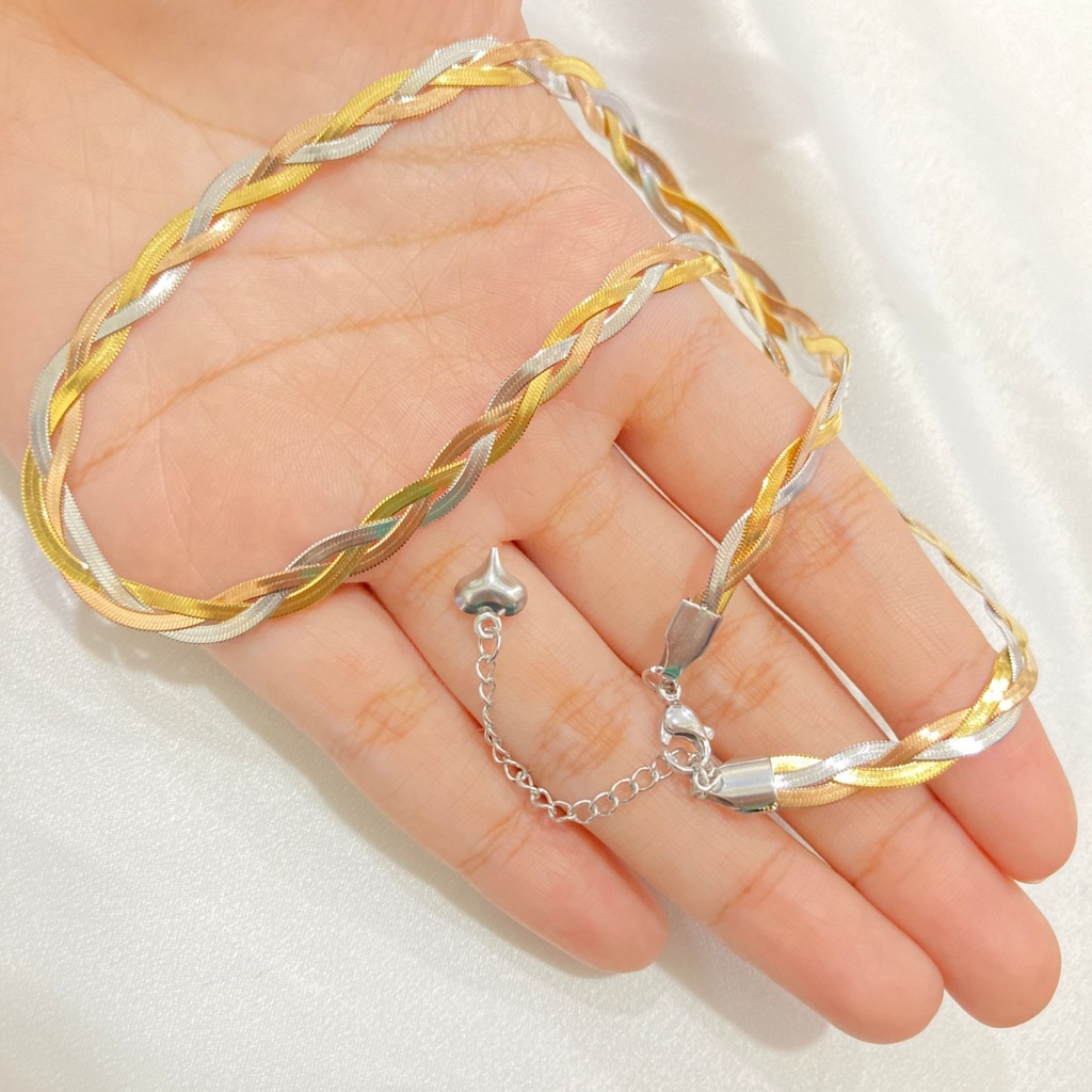 Kalung Titanium Wanita Korean Style Anti Karat Anti Alergi KT95