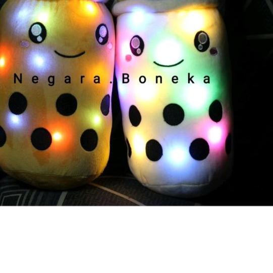 ☄ Boneka Boba Bubble Milk Tea Brown Sugar LED/Boneka Boba Bubble Milk Tea Brown Sugar LED/boba murah