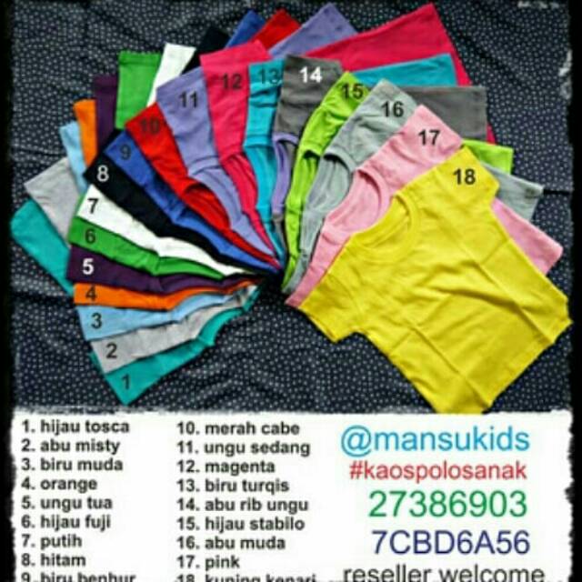 SALE kaos  polos  anak premium 1 6 tahun  3pcs Shopee Indonesia