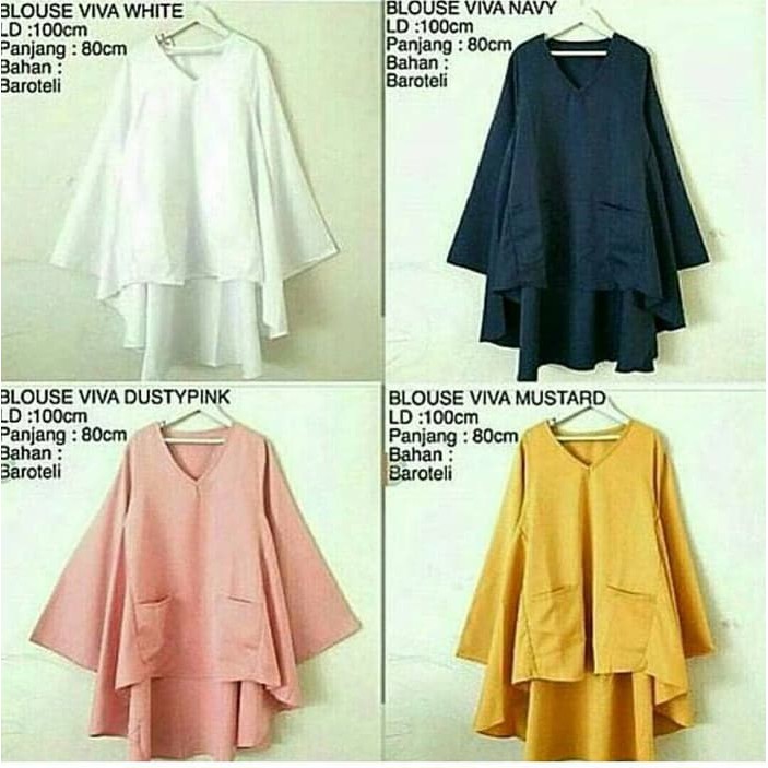 TRENDY  Pakaian atasan ibu wanita blouse set Blus Viva Baju Blus Wanita Pakaian Wanita Modern Tren