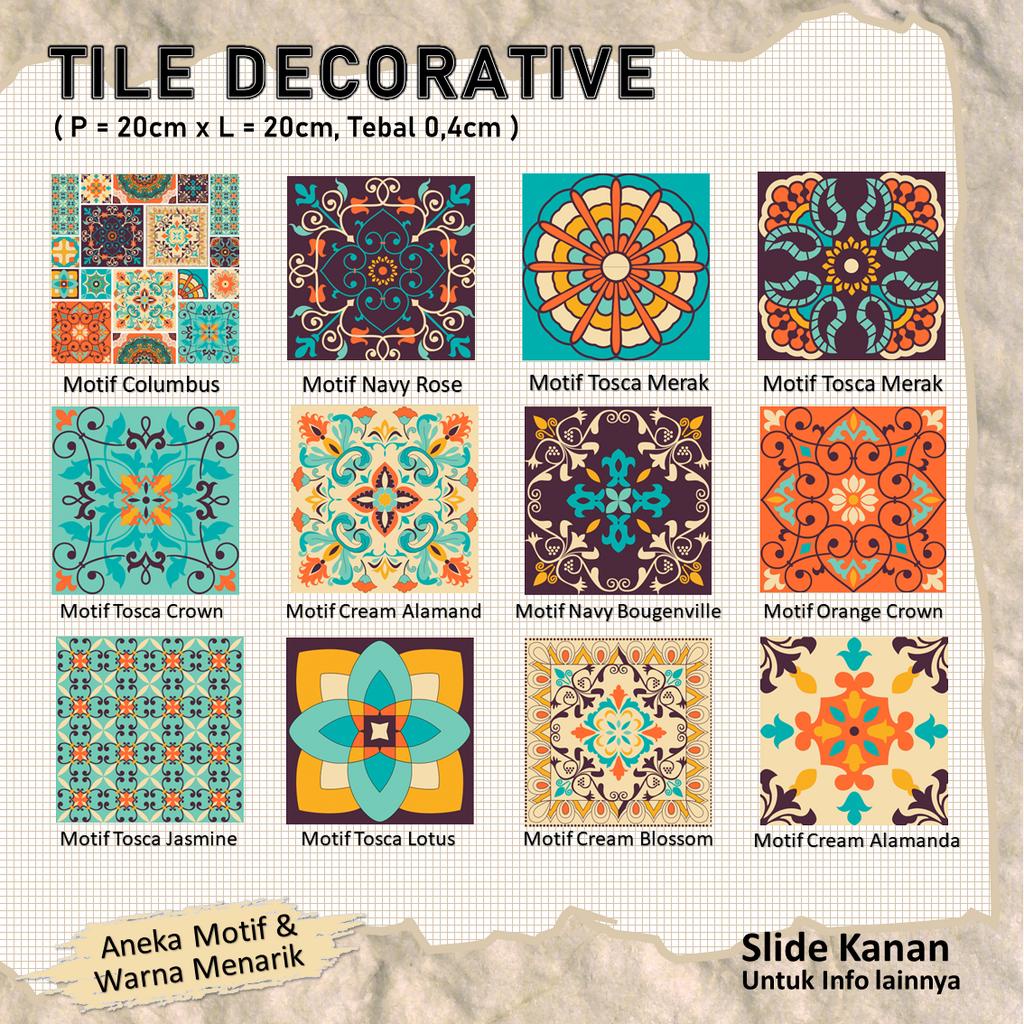 Hiasan Tile Decorative 20cm x 20cm x 0,4cm lantai, wall decoration, top table, dll Motif Lucu