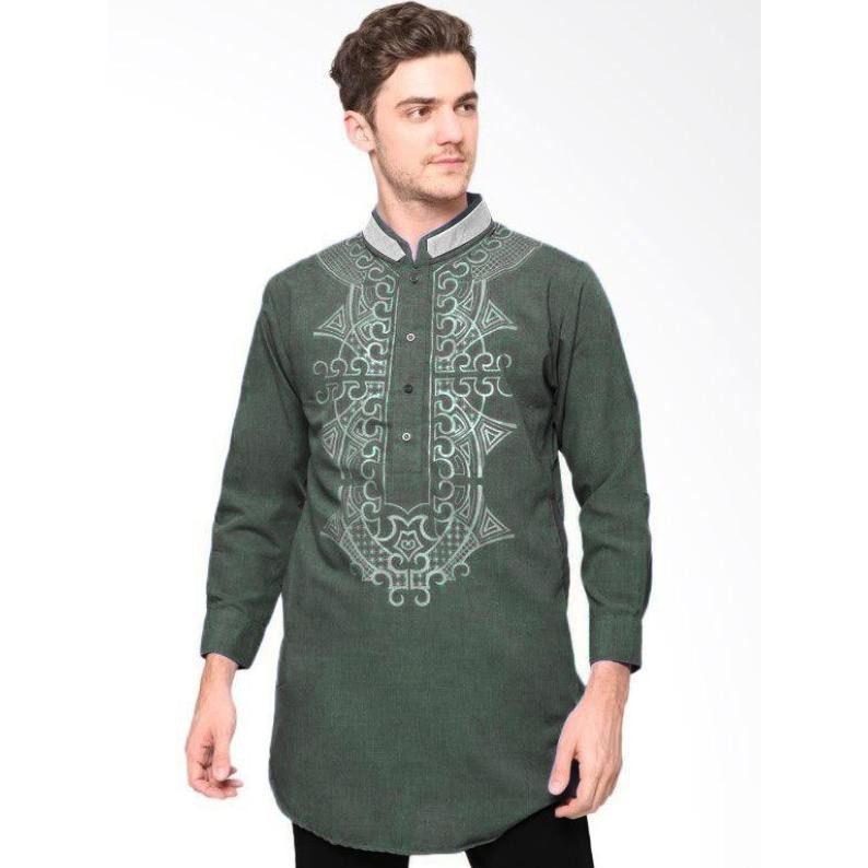 HOT LIST DAUD BAJU KOKO PRIA LENGAN PANJANG BAJU MUSLIM COWOK WARNA PUTIH HITAM MAROON HARGA