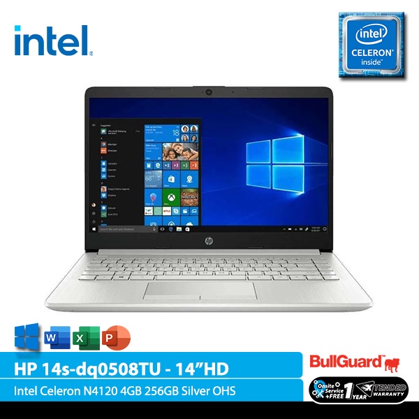 Jual Hp Laptop 14s Dq0508tu 14 Hd Intel Celeron N4120 4g 256gb Silver Shopee Indonesia 0037