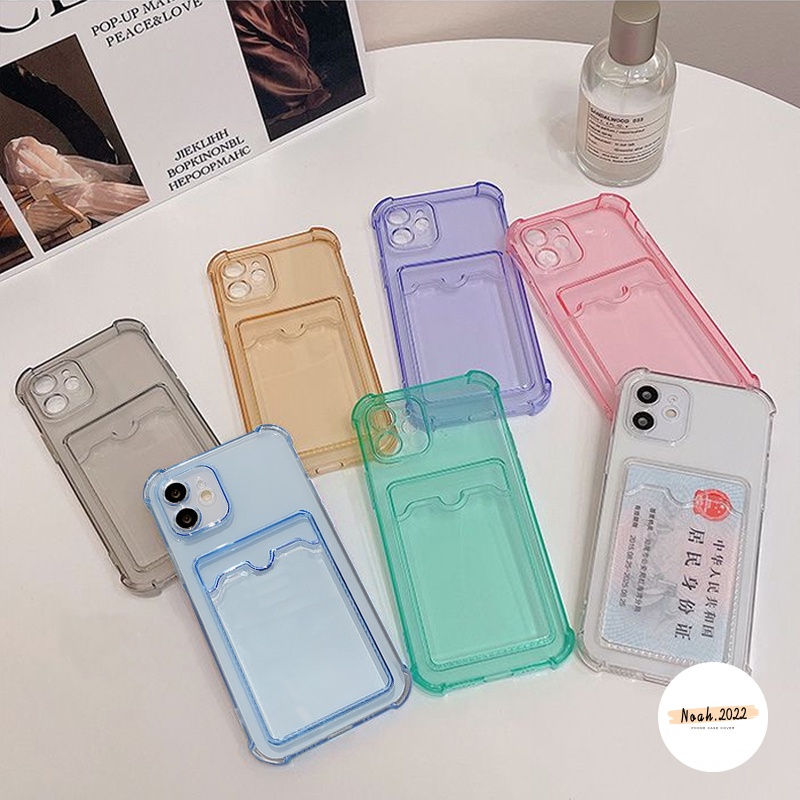 Case Realme 10 Pro C35 C31 C30 C21Y C25Y C12 C20 C20A C11 C25 C25S C3 5 5i 5s 6i 9i Narzo 50A 50i Prime Tempat Kartu Slot Dompet Anti Shock Transparan Warna Solid Soft TPU Cover