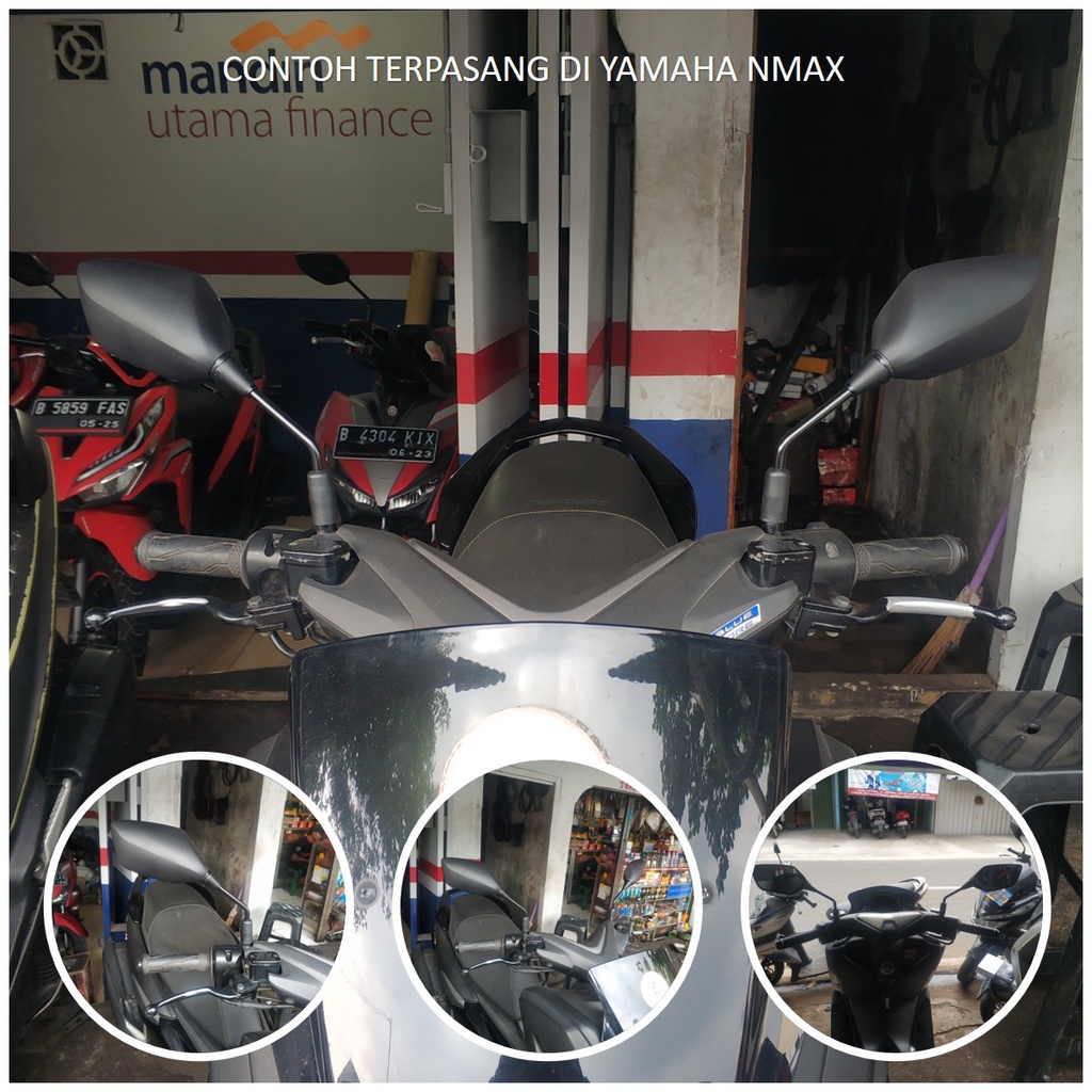 Spion HONDA PCX 150 PCX 160 VARIO 160 YAMAHA AEROX NMAX LEXY juga bisa, Model standar Kualitas ori merk EMGI