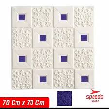 (Terlaris) Batik Ceiling Foam Wallpaper Foam 3D Plafon Dinding Wallsticker Biru