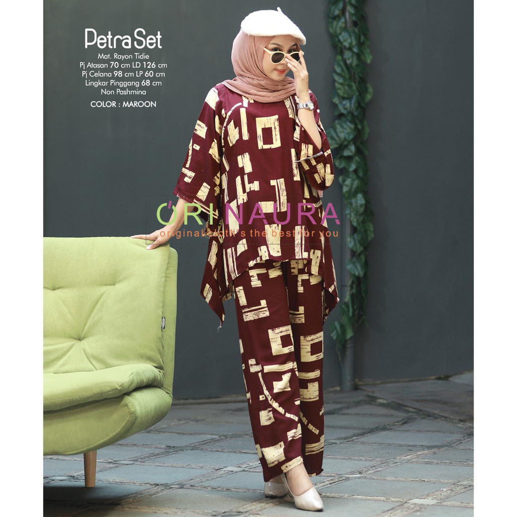 Petra Set Jumbo - One Set Jumbo Waka Waka  Setelan Wanita Rayon Premium Set Celana Panjang Tie Dye Kekinian LD 130 cm