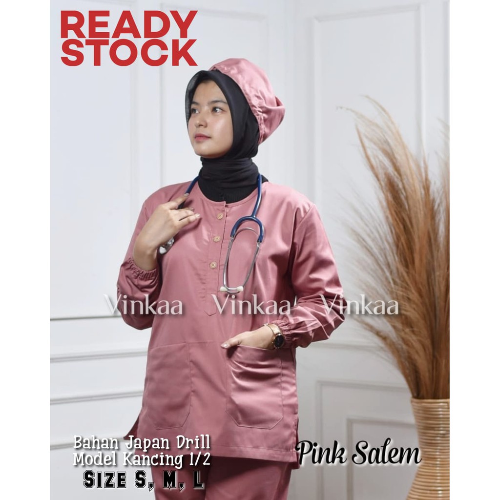 BAJU OK/BAJU STENEN(JAPAN DRILL) Model Kancing Setengah Size S,M,L