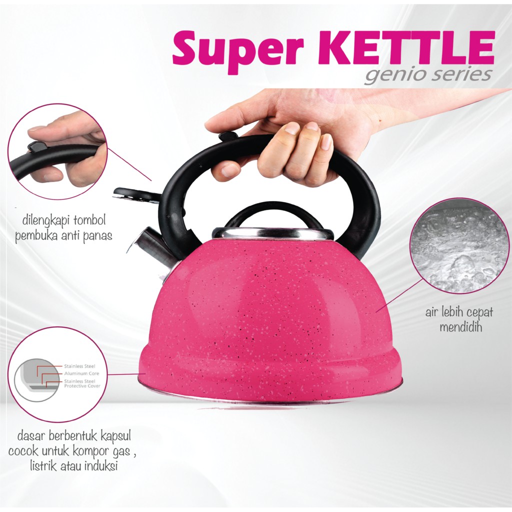 BOLDe Super Kettle GENIO ( Ketel Siul ) Teko Air Stainless 3L