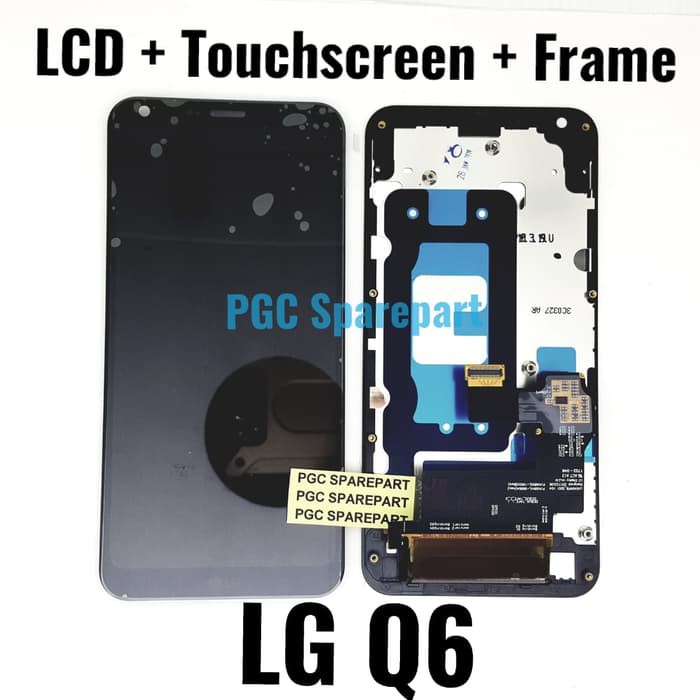 Original Oem Lcd Touchscreen Frame Fullset Lg Q6 Hitam