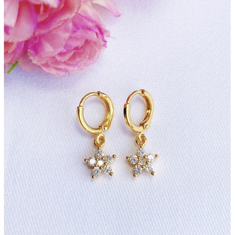 Anting Remaja/Dewasa Flower Petal 5 Lapis Emas