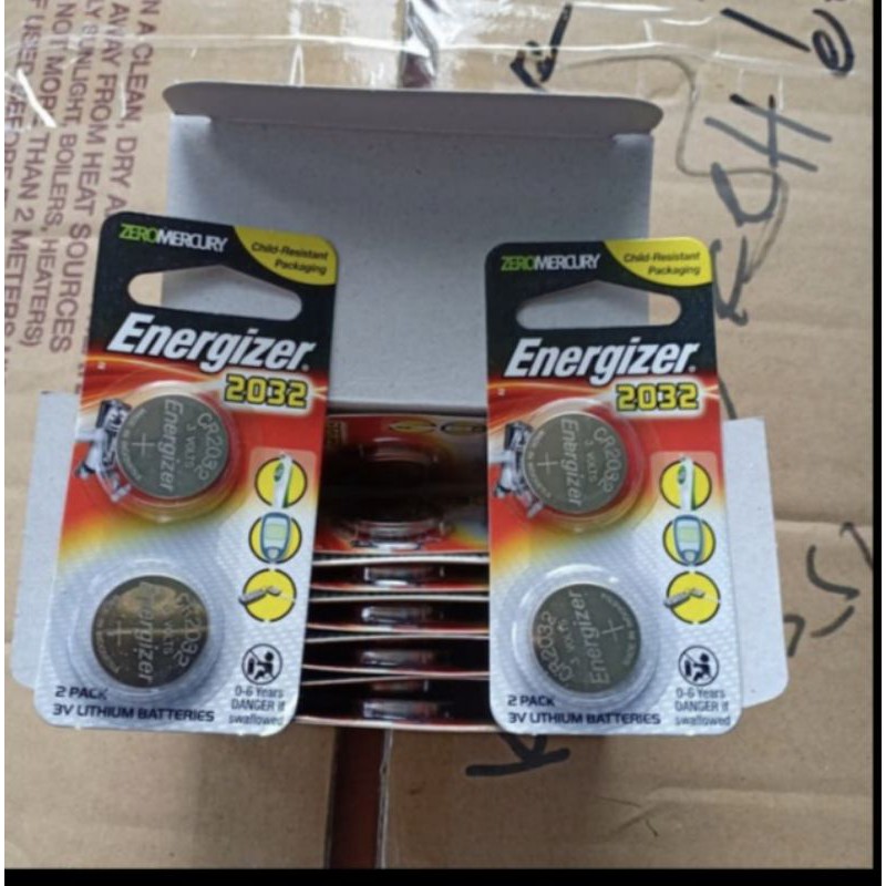 Baterai kancing Energizer CR 2032 Bateray 3V Lithium Isi 2 pcs