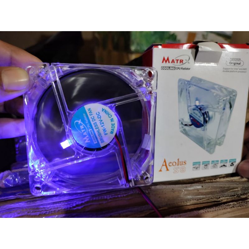 Fan case 8cm tranparan lamp