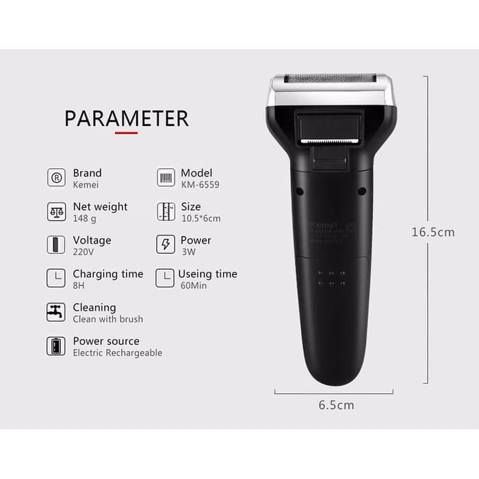 Kemei KM-6558 Hair Clipper Shaver Trimmer 3in1 Cukur Rambut