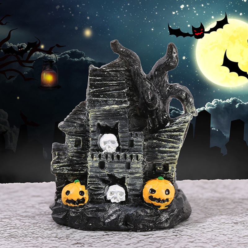 Zzz Patung Labu Hantu Halloween Bahan Resin Untuk Dekorasi Micro Landscape