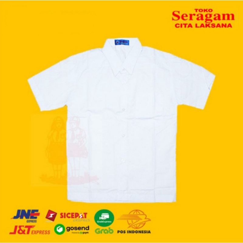 Seragam Sekolah Baju Putih Polos Tanpa Logo / Badge / Bet