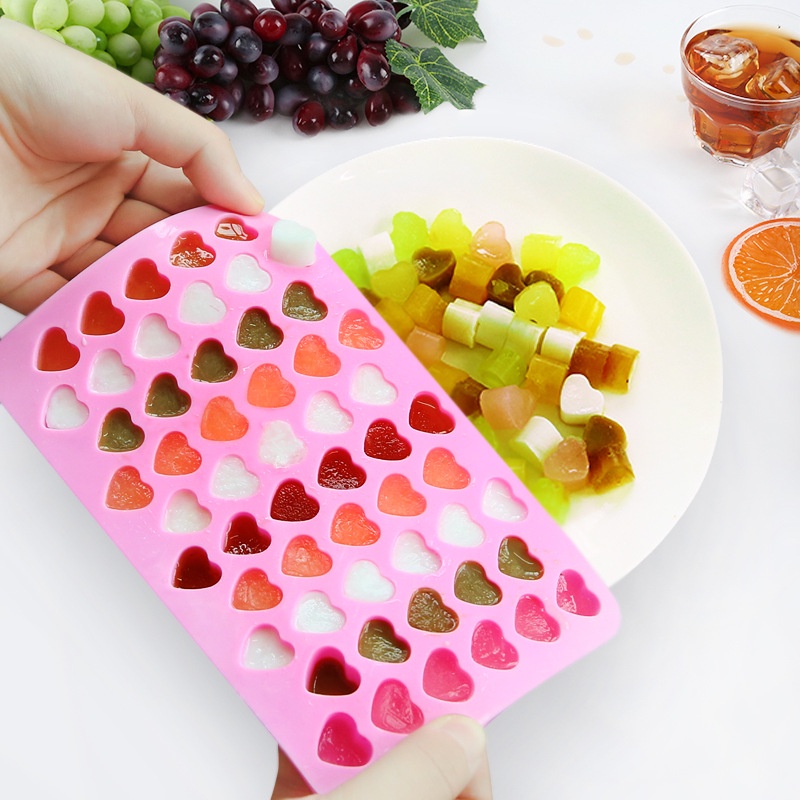 CETAKAN ES BATU SILIKON PINK BENTUK LOVE LA108P3 SERBAGUNA JELLY PUDING COKLAT AGER SILICON ICE CUBE TRAY MOLD