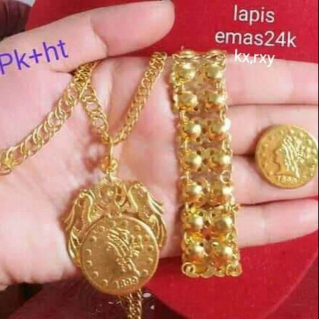 Set replika emas Penang lapis emas 24k + free box