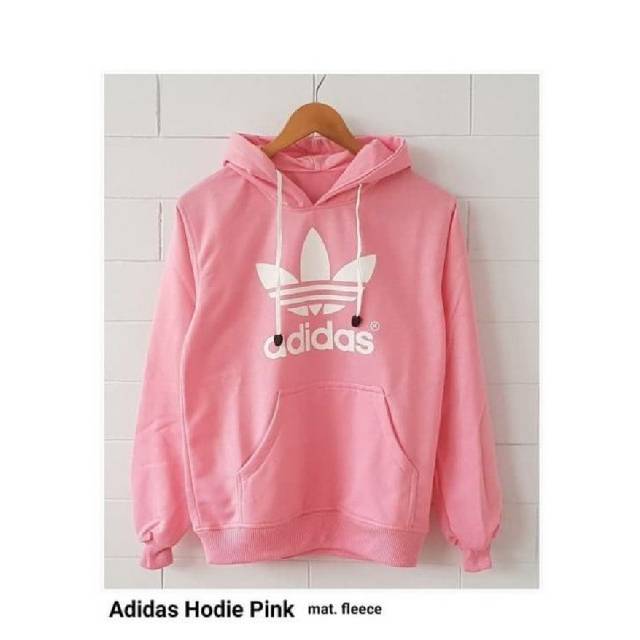 SWEATER SWITER WANITA CEWEK MOTIF TERBARU HOODIE ADIDAS PINK