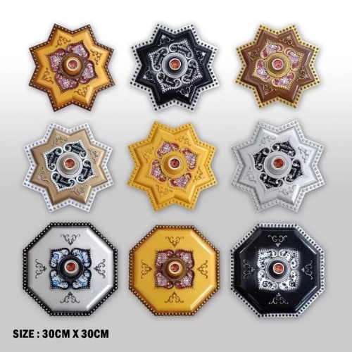 ORNAMEN LAMPU PLAFON ARTISTIK PVC 30CM*30CM Ornamen Lampu Artistik Gypsum Panel Minimalis Bahan ABS