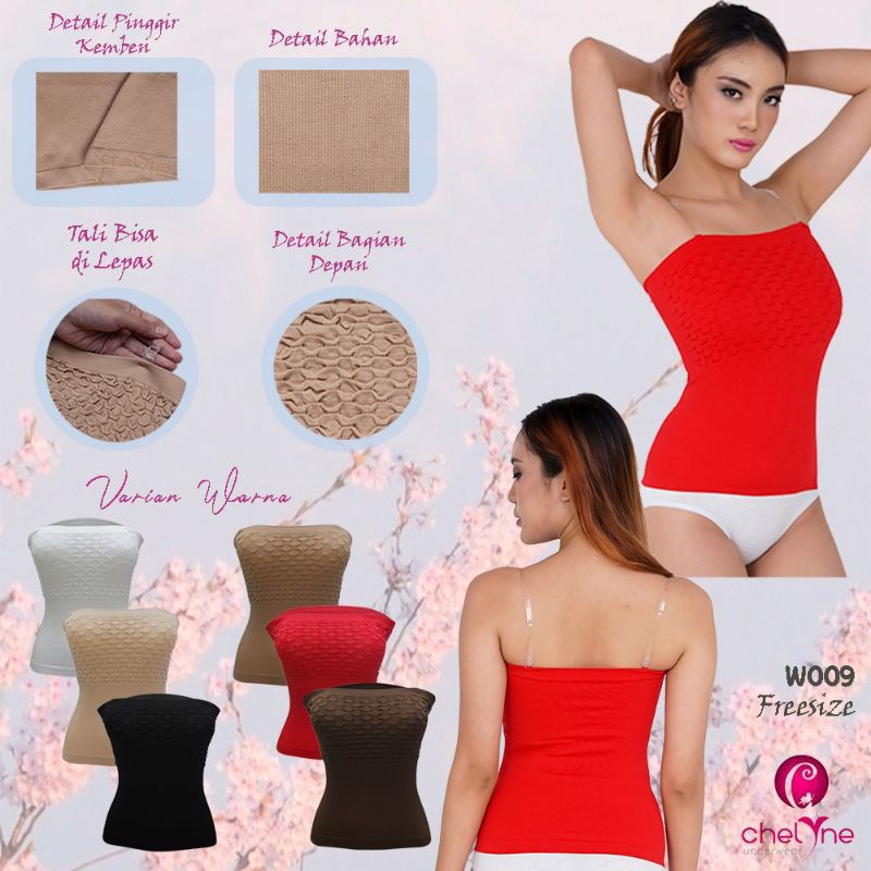 Chelyne Kemben Dalaman Tanpa Busa W009 Bahan Rajut Seamless (Include Tali BH Transparan) KEMBEN PANJANG W009 LONG TUBE TOP BABAT TANPA CUPKEMBEN PANJANG TANPA CUP W00PUNDAK 9 TAL