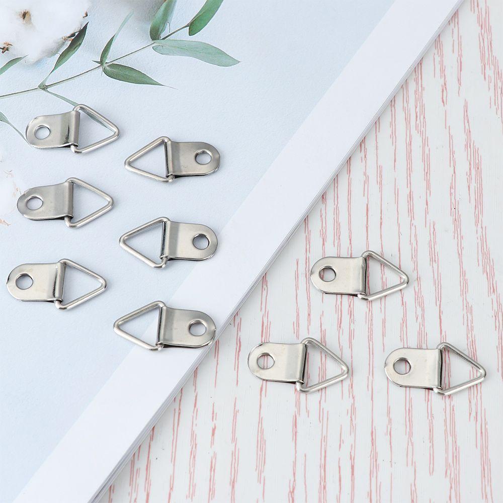 TOP 50pcs Segitiga D-Ring 3ukuran Dengan Sekrup Lukisan Minyak Cermin Kait Dinding