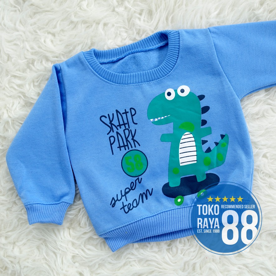 TOKO RAYA 88, Setelan Jaket Bayi Anak 1 - 2 Tahun, Set Sweater Dino, Hangat Murah-2
