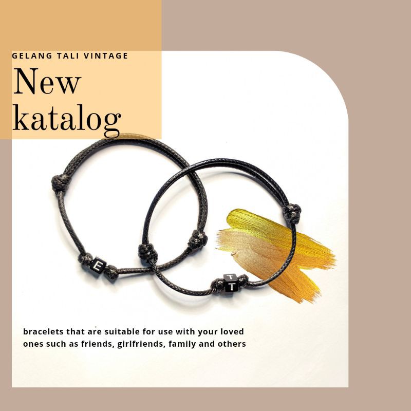 (PART P-T) GELANG COUPLE /GELANG INISIAL /GELANG NAMA HURUF /GELANG