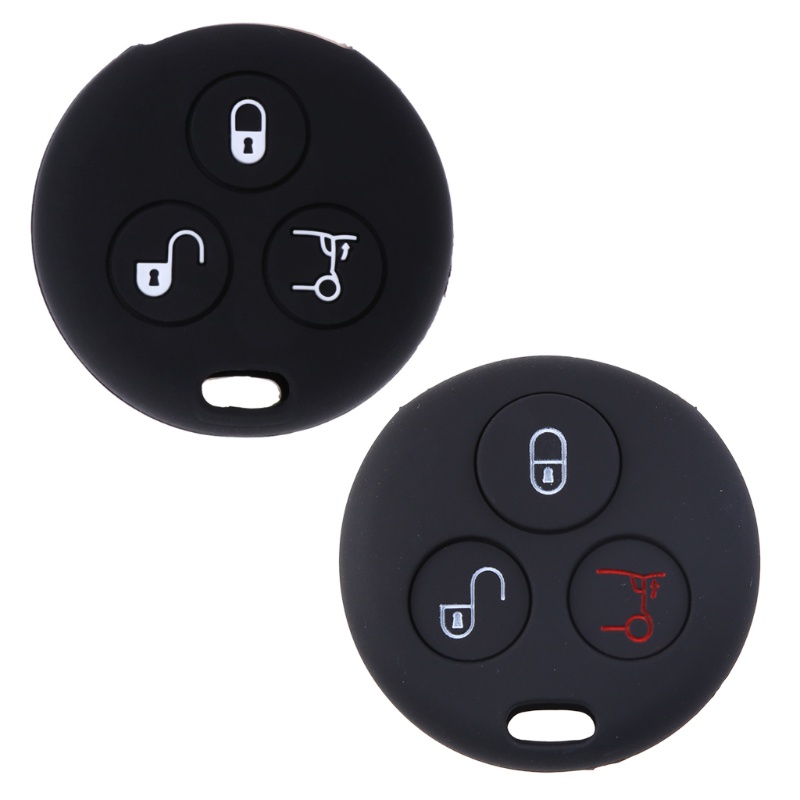Cre Case Cover Kunci Mobil Bahan Silikon Untuk Benz Smart City Roadster Fortwo 3 Tombol